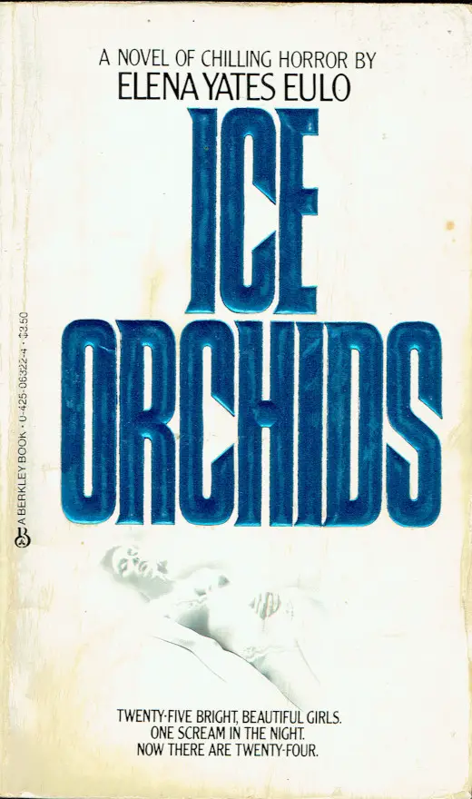 Ice Orchids Cover - TItle in foil embosed blue with whited-out image of a sleeping woman