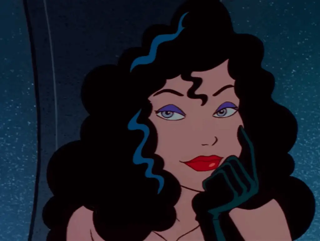 Meet Spicy City's distaff Crypt Keeper — Raven, voiced by Michelle Phillips (yes, the same one from The Mamas and The Papas.)