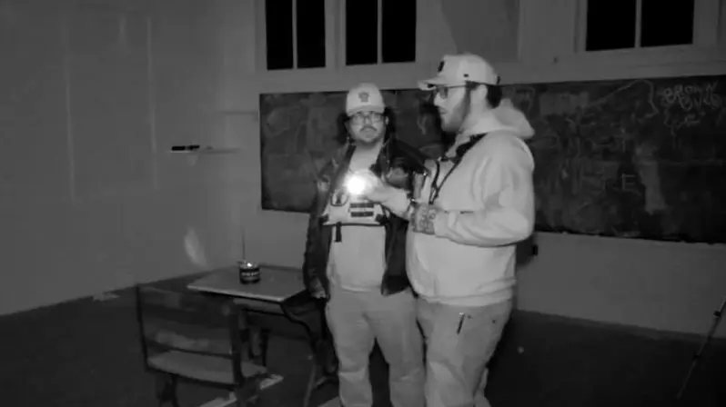 Blue Mountain Project still - found footage black and white