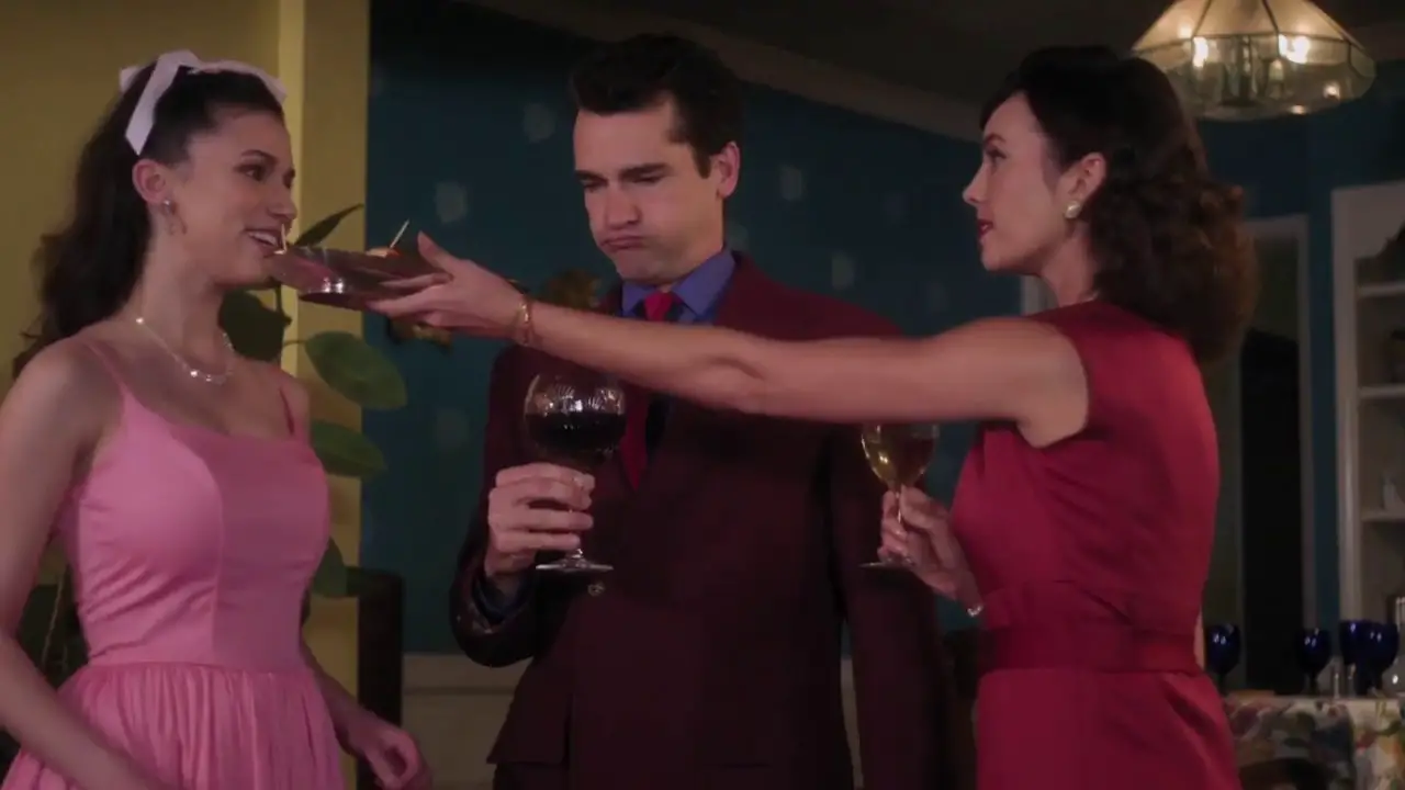 Friends Sip Wine in Vampire Dad