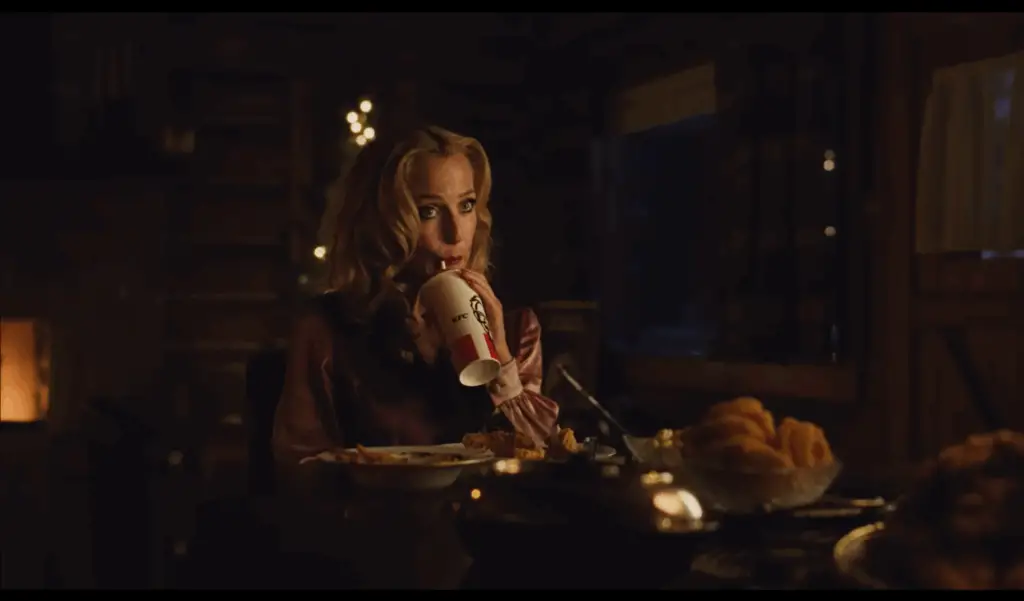 Gillian Anderson AND tongue-in-cheek, ironic KFC product placement in a single movie? YES, PLEASE.