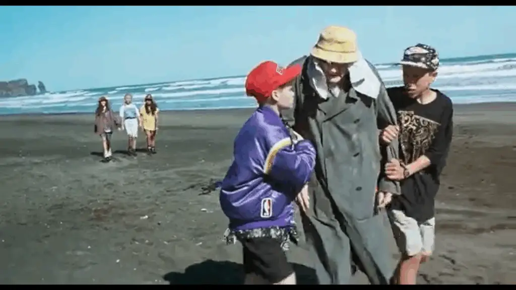 So yeah, he's LITERALLY playing Grampa Munster in this movie.