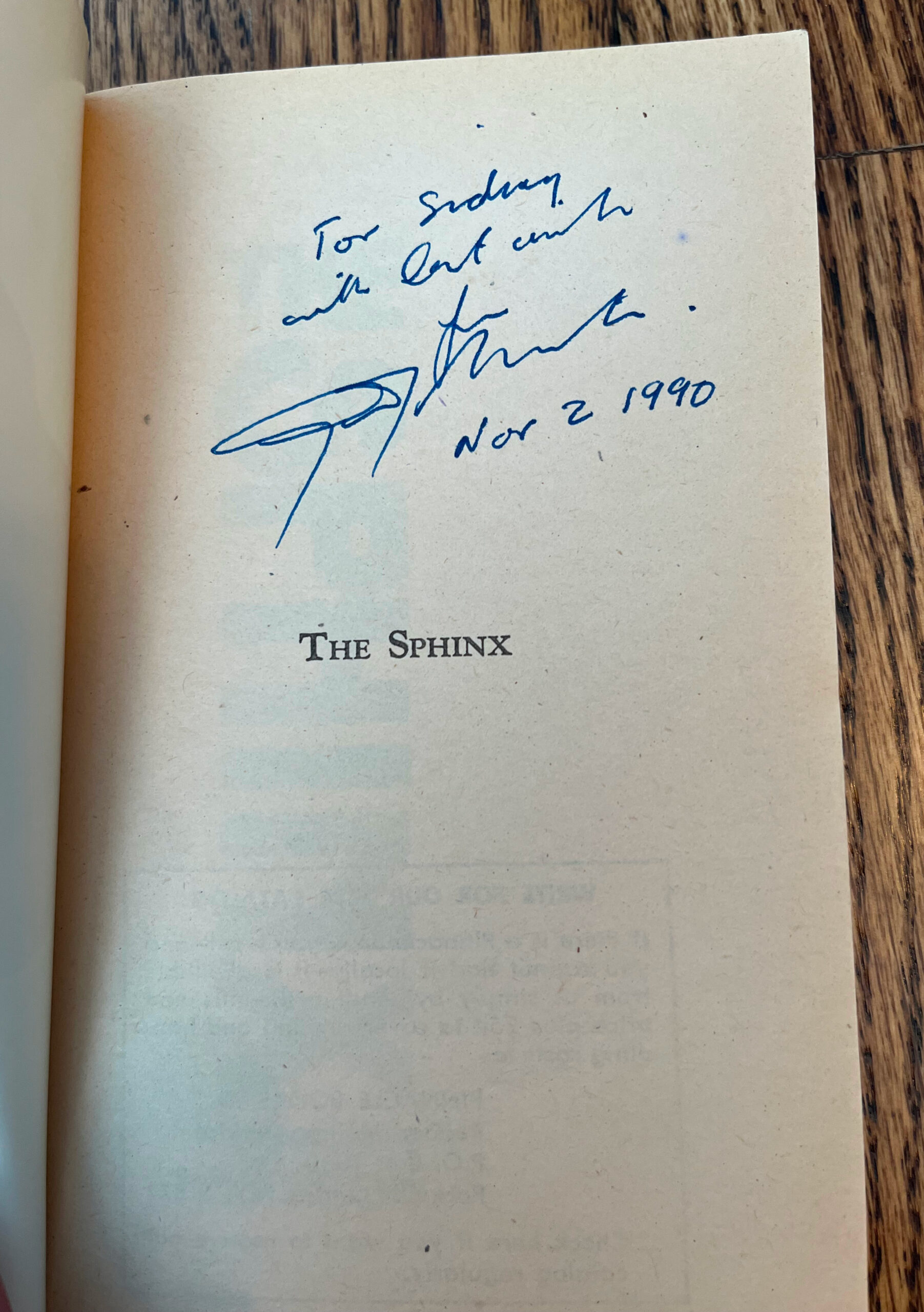 Signed title page To Sidney