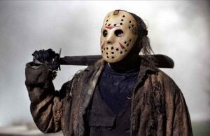 Mr voorhees and his trusty machete ready to slice up any teenagers who come to camp lake crystal.