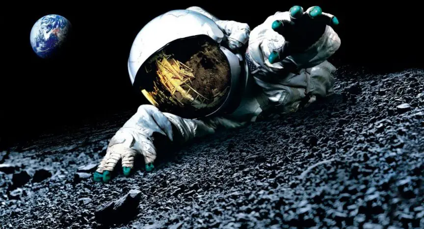 The movie poster for the sci-fi space found footage movie, Apollo 18 directed by Gonzalez Lopez-Gallego and written by Brian Miller.