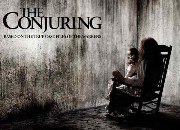 The movie poster for Th Conjuring starring Patrick Wilson and Vera Farmiga and directed by James Wan.