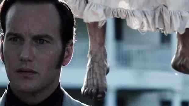 Bathsheba Sherman on the tree she hung herself on with patrick wilson playing ed warren in the trust story horror movie, The Conjuring.