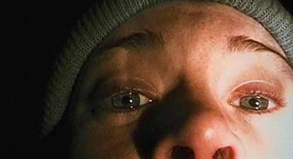 Heather Donahue as herself in the closeup shot at the end of Daniel Myrick and Eduardo Sanchez's the Blair Witch Project