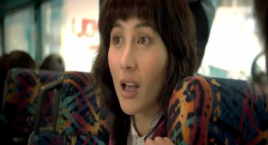 Dream Home Cheng Lai - Sheung (Josie Ho) aboard the bus in Ho-Cheung Pang's Dream Home (2010).