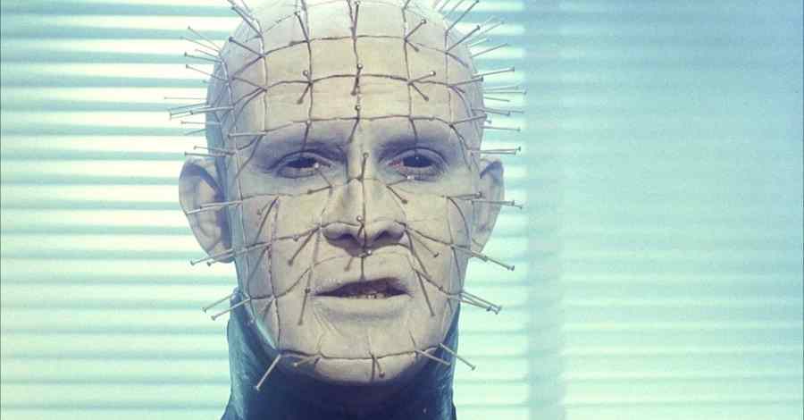 Doug Bradley as Pinhead, the lead cenobite, in Clive Barker's 1987 Horror film Hellraiser.