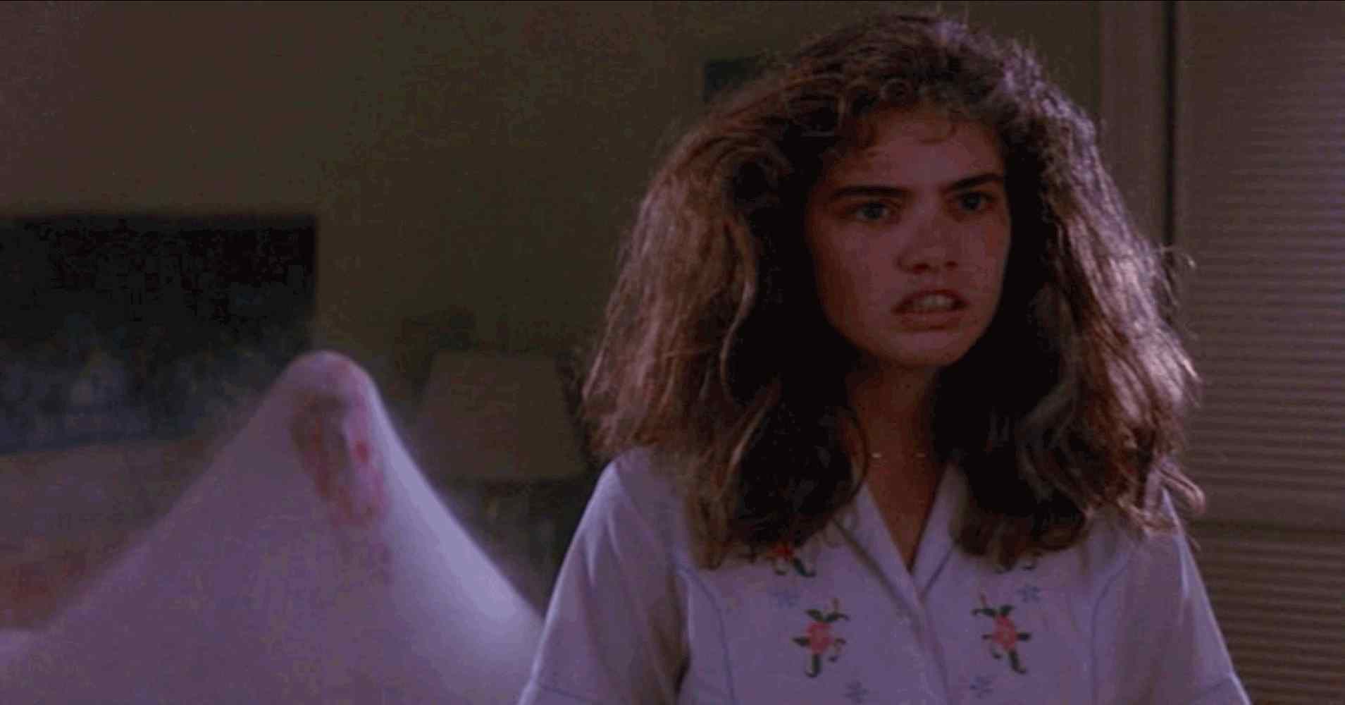 Nancy (Heather Langenkamp) in Wes Craven's A Nightmare on Elm Street.