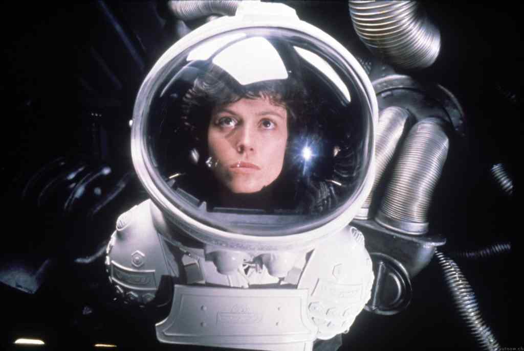 sigourney weaver in the ripley scott movie, Alien.