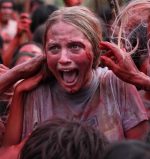 Civilization being caressed by cannibals in Eli Roth's Green Inferno.