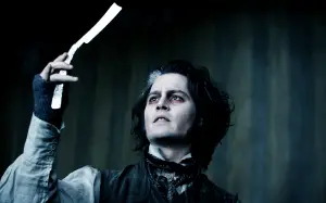 Johnny Depp as Sweeney Todd, the Demon Barber of Fleet Street.