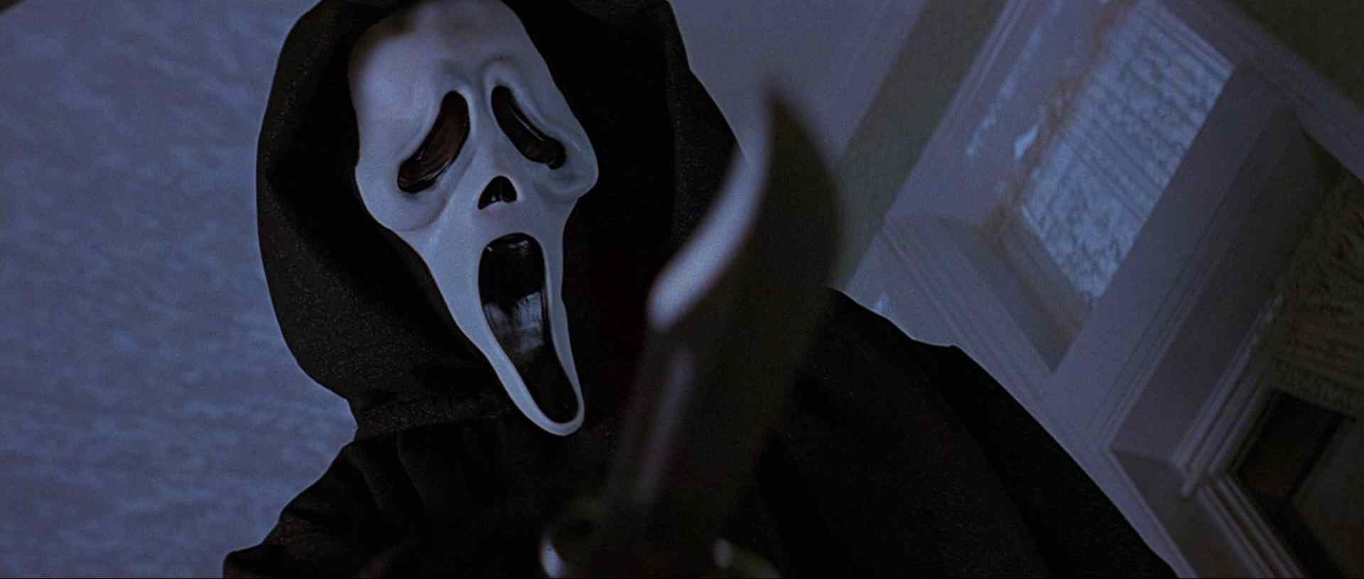 The famous ghostface killer in the scream movie franchise.
