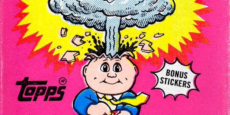 Vintage design from Garbage Pail Kids trading cards package.