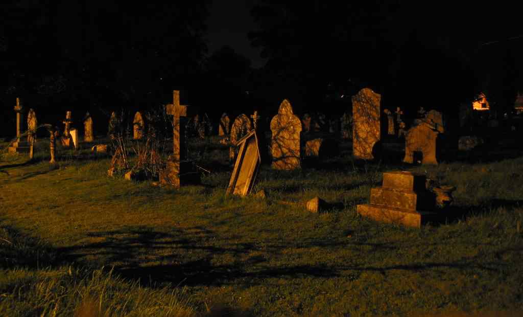 Graveyard at Night. 