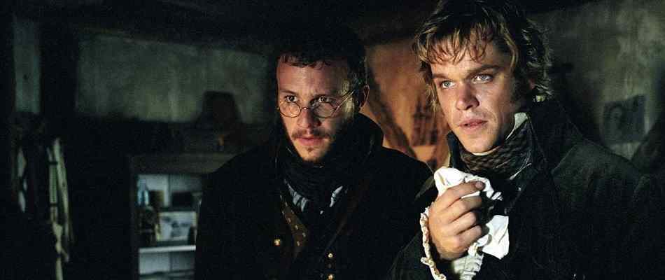 Heath Ledger and Matt Damon as the Brothers Grimm