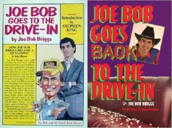 Cover images to Joe Bob Goes To The Drive-In books by Joe Bob Briggs