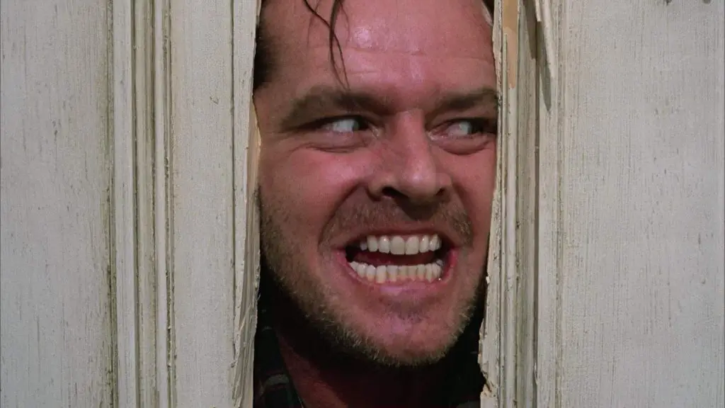 the famous "here's johnny" line from Stephen Kings movie adaptation of "the shining".