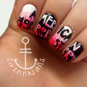 Ryan Murphys American horror story nail art.