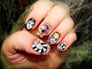 bettle juice michael keaton nail art.