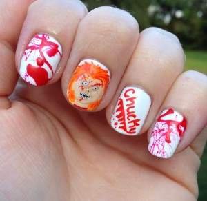 chucky aka childs play nail art.