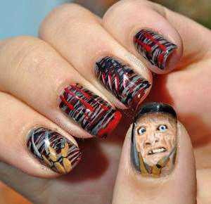 freddy krueger nightmare on elm street nail art.