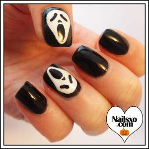 ghost face nail art