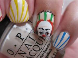 pennywise it the clown nail art