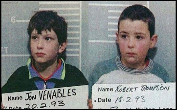 The infamous Jon Venables and Robert Thompson who murdered 2 year old James Bulger.