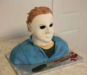 halloween michale myers themed horror cakes.
