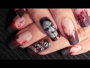 saw movie nail art.