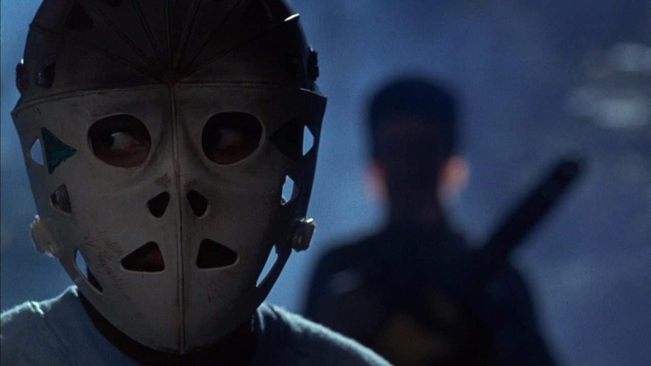 Angela dons a hockey mask in Sleepaway Camp 2