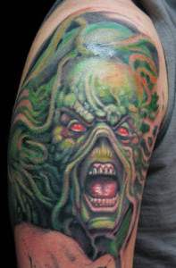 Wes cravens swamp thing tattoo.