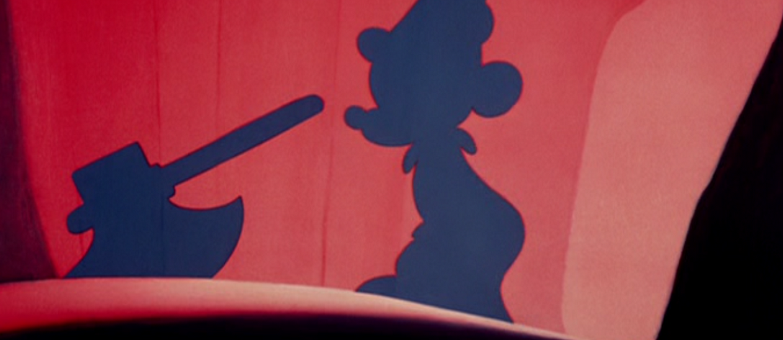 Mickey grabs an ax in Fantasia