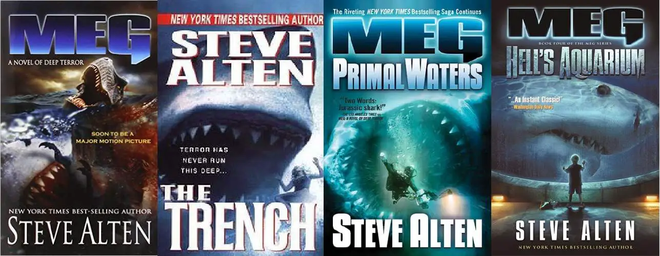 Covers for the first four MEG books