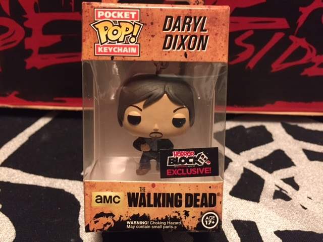 A Daryl Dixon Pop! keychain in the December 2015 Horror Block