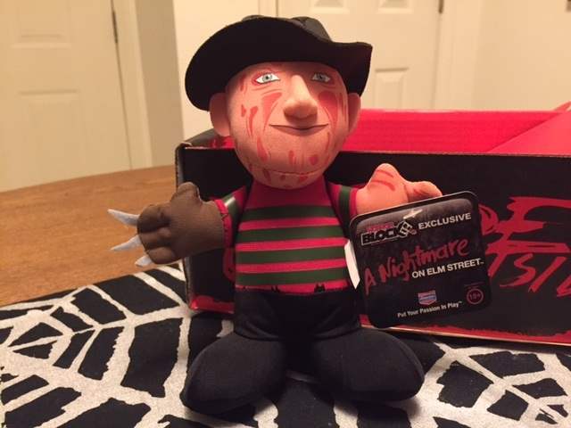 A Freddy Krueger plush in the December 2015 Horror Block