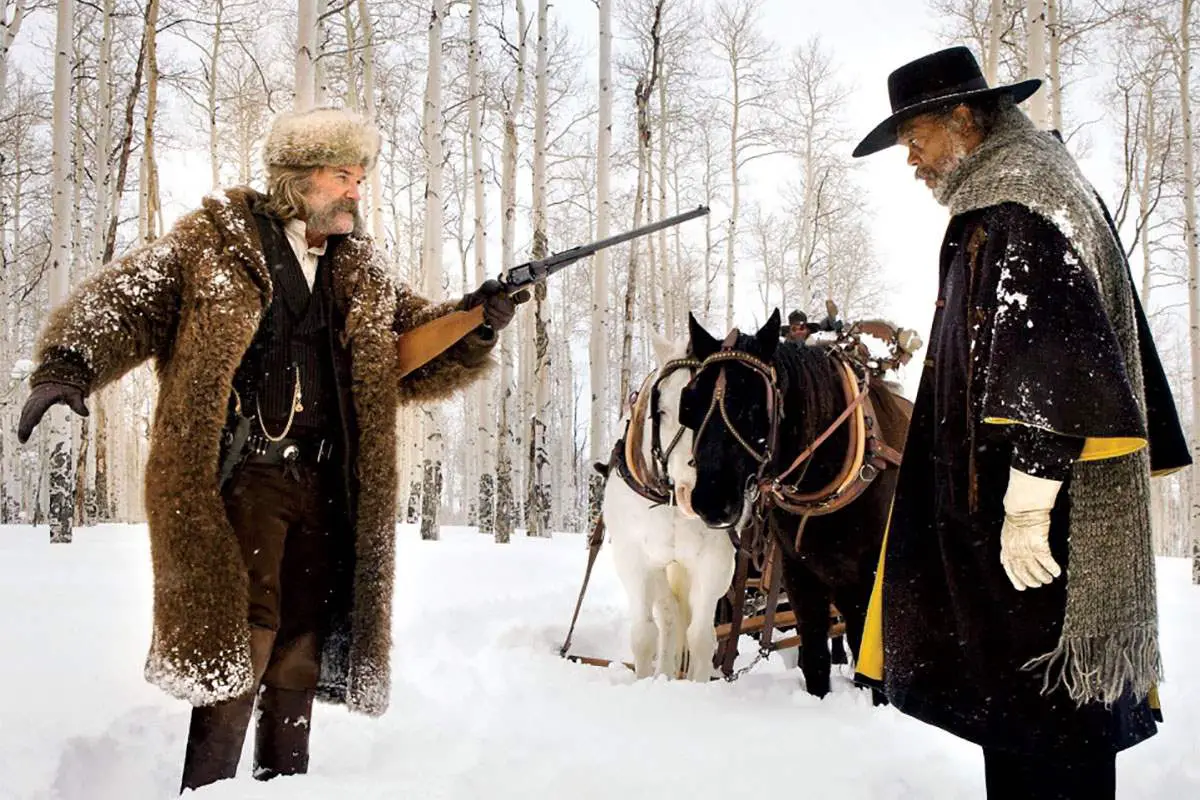 Kurt Russell and Samuel L. Jackson in The Hateful Eight