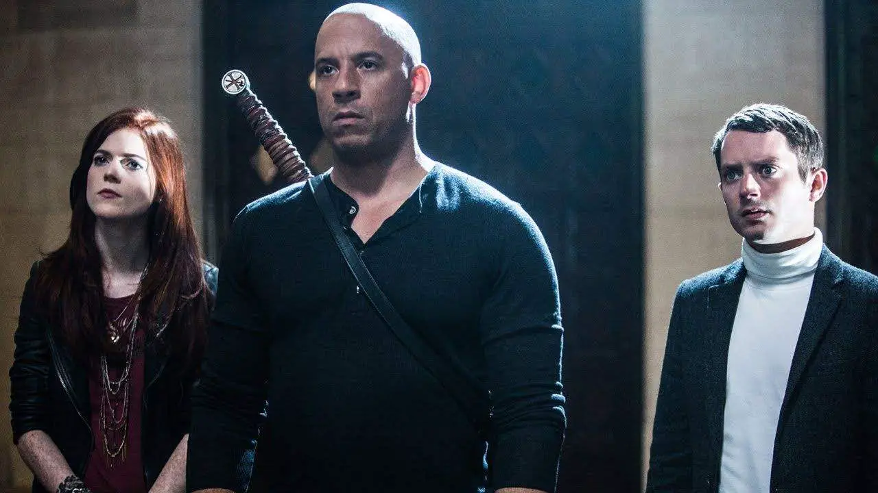 Vin Diesel, Elijah Wood, and Rose Leslie in The Last Witch Hunter