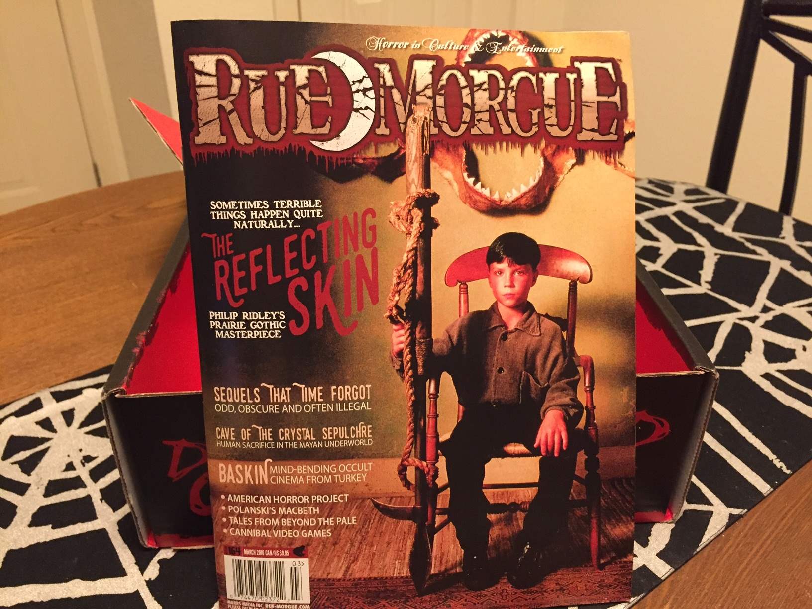 The March issue of Rue Morgue magazine in February 2016's Horror Block