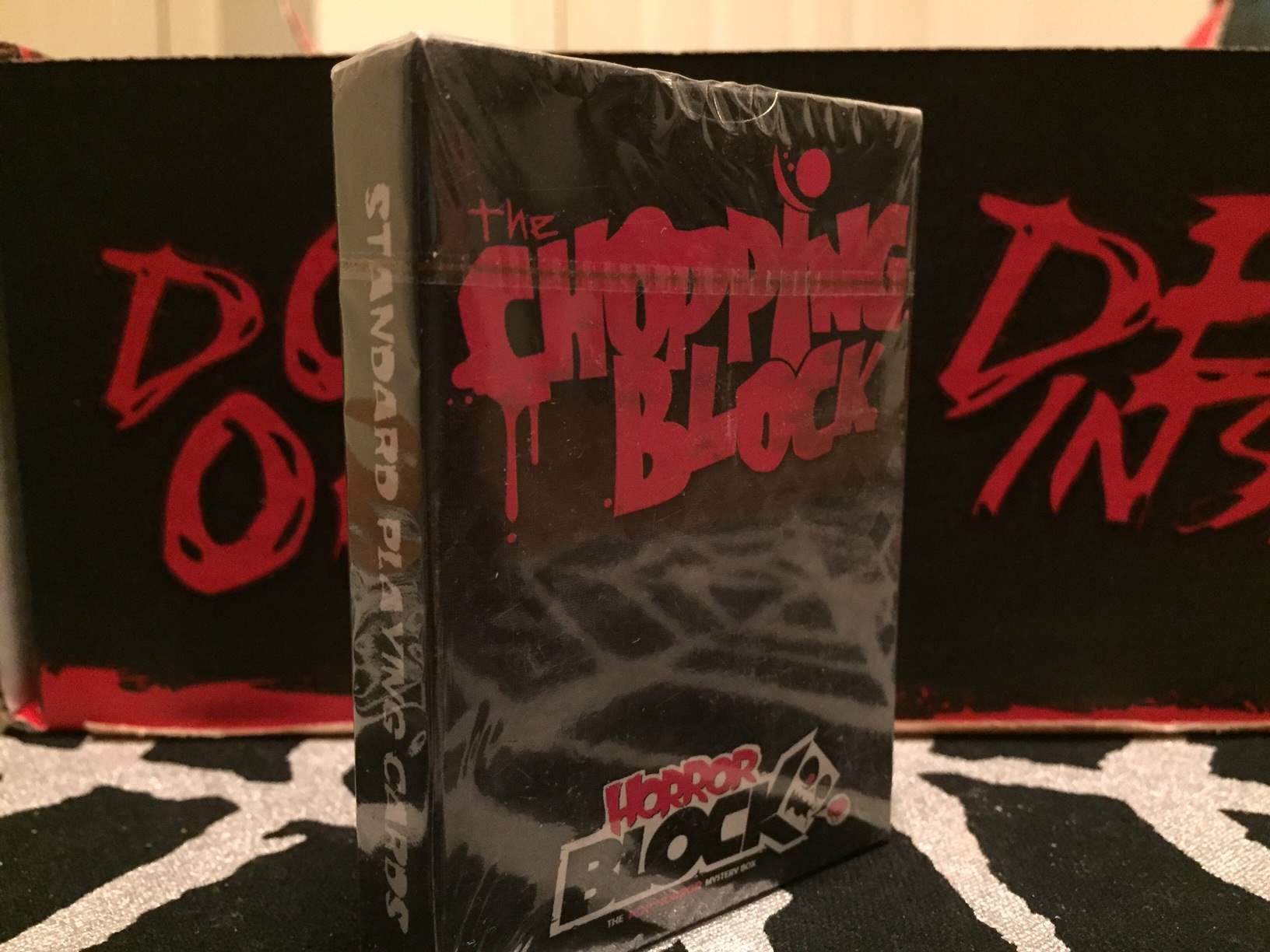 Unopened deck of playing cards in February 2016's Horror Block