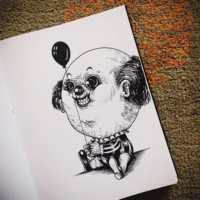 Pennywise as a baby by Alex Solis as apart of his Baby Terror series.