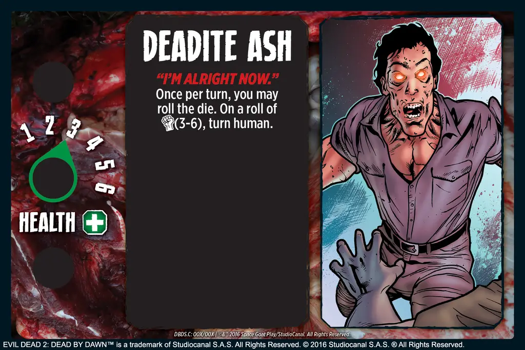 Evil Dead 2 board game Ash card