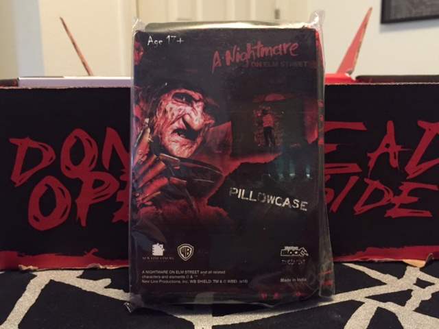 A Nightmare on Elm Street pillowcase in the June 2016 Horror Block