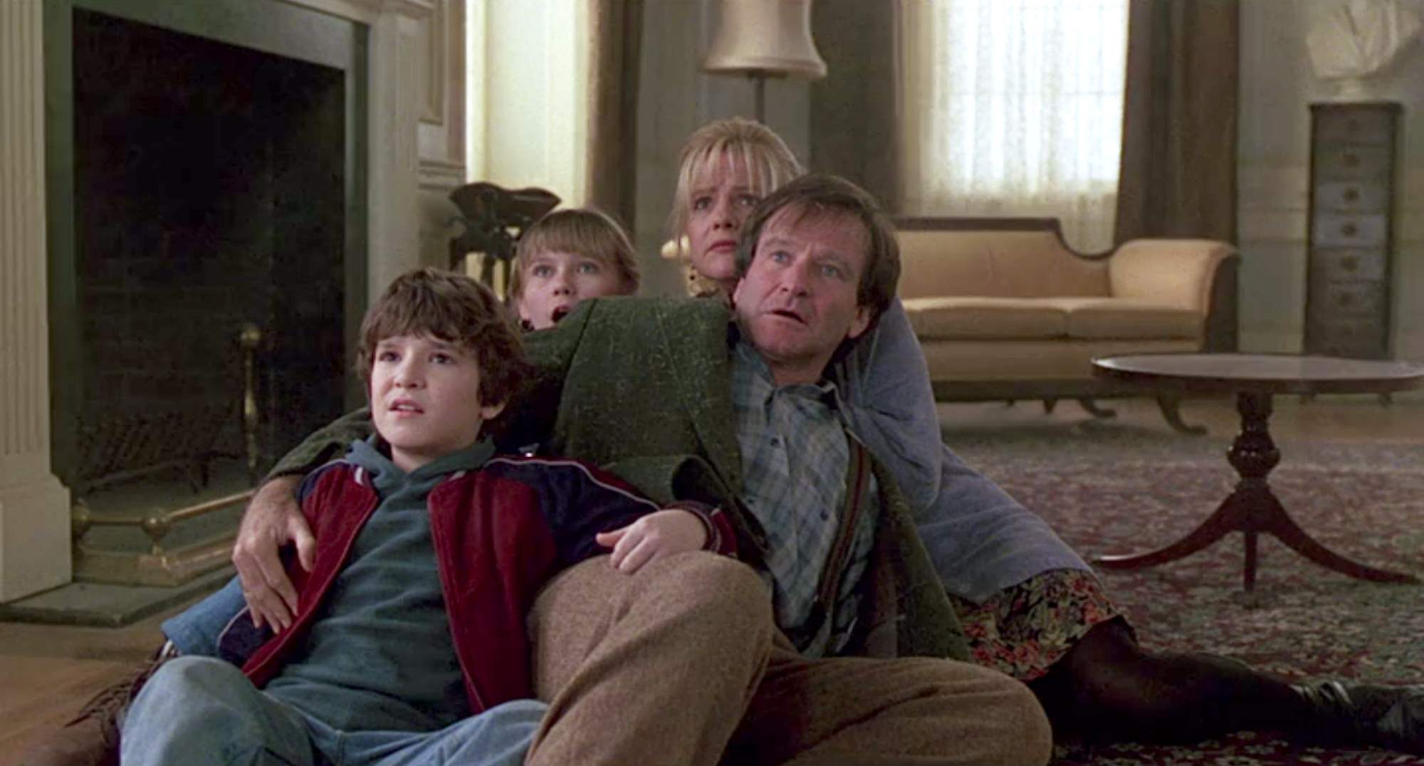 Scared family in Jumanji