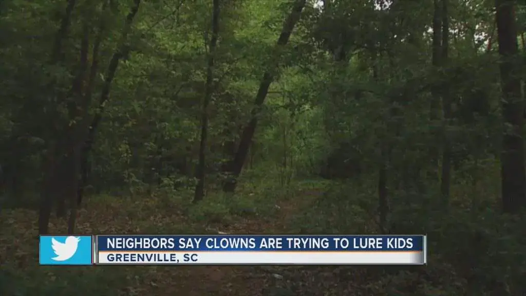 It has been reported groups of individuals dressed as clowns have been trying to lure kids into the woods.