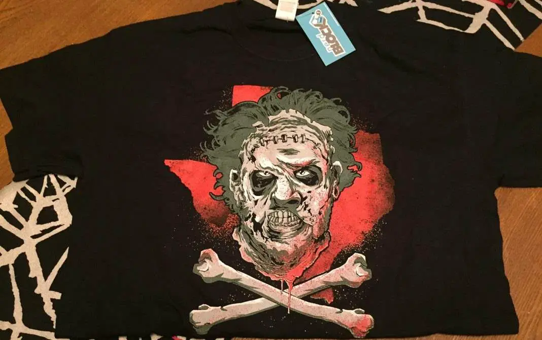 A Leatherface t-shirt in the August 2016 Horror Block