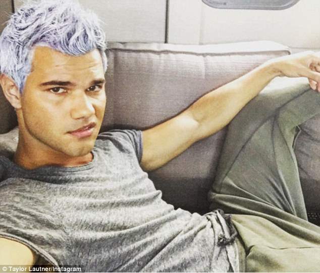 Taylor Lautner lavender hair